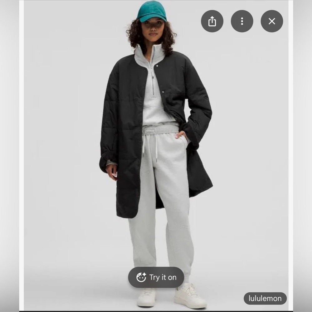 Lululemon Fleece-Lined Insulated Long Coat in size small